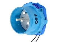 Meltric 33-98163-262 DS100 INLET POLY BLUE SIZE 5 TYPE 4X 3P+G 100 A 208 VAC 60 Hz +2 AUX