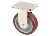 33H939 NSF-Listed Sanitary Plate Caster Rigid Polyurethane 450 lb 5 in Wheel Dia