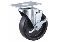 33J016 NSF-Listed Sanitary Plate Caster Swivel Polyolefin 350 lb 5 in Wheel Dia