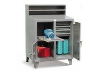 StrongHold 34-SD-DS-280-4DB-1SOS Industrial Shop Desk and Tool Storage 36x28x42 1 Shelves