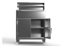StrongHold 34-SD-TD-281-SS Stainless Steel Industrial Shop Desk with Drawer 36x28x42 1 Shelves
