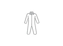 3400/XL PE Laminate - White Poly/PE/Poly Coverall zipper front and collar