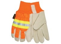 MCR 3440XL Luminator Hi-Vis Grain Pigskin Driver w/ Reflective Back/Thermosock Knit Wrist