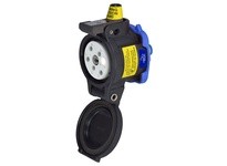 Meltric 35-14163-972-HAZ DS20 HAZ RECEPTACLE POLY BLACK SIZE 2 TYPE 4X 3P+G 20 A 208 VAC 60 Hz +2 AUX