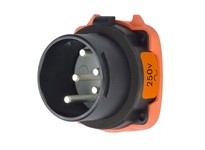 Meltric 35-18072-972-HAZ DS20 HAZ INLET POLY BLACK SIZE 2 TYPE 4X 2P+G 20 A 250 VAC 60 Hz +2 AUX