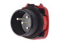 Meltric 35-18243-K04-HAZ DR30 HAZ INLET POLY BLACK SIZE 2 TYPE 4X 3P+G 30 A 480 VAC 60 Hz NO AUX