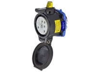 Meltric 35-34163-973-HAZ DS30 HAZ RECEPTACLE POLY BLACK SIZE 3 TYPE 4X 3P+G 30 A 208 VAC 60 Hz +3 AUX