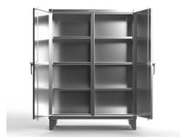 StrongHold 35-DS-246SS Stainless Steel Double Shift Cabinet 36x24x60 6 Shelves