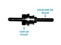 Te-Co 35002 5C Adjustable Collet Stops, 1.041-24 Thread Size A, 3/8-24UNF-2A Thread Size B, Black Oxide Finish5C Adjustable Coll