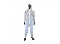 3506/XXL SBP White Coverall Elastic Wrist/Ankle w/attached Hood - Standard Weight