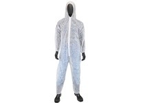 3506/XXXXXL SBP White Coverall Elastic Wrist/Ankle w/attached Hood - Standard Weight