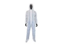 3509/XXXL SBP White Coverall Elastic Wrist/Ankle w/attached Hood and Boot - Standard Weight | YarinInd