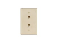 Cooper Eaton 3547-4V Phone Jack Dual FlushMnt 4Cond Mid UL Ivory | YarinInd