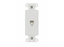 Cooper Eaton 3560-6W Phone Jack Single Decorator Strap 6 Cond White | YarinInd