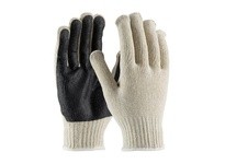 36-110PC-BK/L Cotton/Polyester 7G Reg Wgt Natural Black PVC Palm Coated Knit Wrist