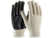 36-110PC-BK/S Cotton/Polyester 7G Reg Wgt Natural Black PVC Palm Coated Knit Wrist | YarinInd