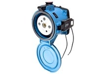 Meltric 37-24143-972-843 DS200 RECEPTACLE METAL BLUE SIZE 6 TYPE 4X 3P+G 200 A 600 VAC 60 Hz +2 AUX PADLOCK PAWL