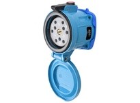 Meltric 37-34561-172-843-NC DS7c RECEPTACLE METAL BLUE SIZE 4 IP 66/67/69 6P+G 30 A 600 VAC/130 VDC 60 Hz +2 AUX PADLOCK PAWL SE