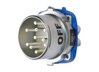 Meltric 37-38561-173 DS7c INLET METAL BLUE SIZE 4 IP 66/67/69 6P+G 30 A 600 VAC/130 VDC 60 Hz +3 AUX