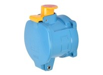 Meltric 37-64043-375 DS60 RECEPTACLE METAL BLUE SIZE 4 TYPE 4X IP 69 3P+G 60 A 480 VAC 60 Hz NO AUX MUSHROOM PAWL