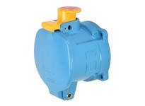 Meltric 37-64043-375-843 DS60 RECEPTACLE METAL BLUE SIZE 4 TYPE 4X IP 69 3P+G 60 A 480 VAC 60 Hz NO AUX PADLOCKABLE MUSHROOM PAW