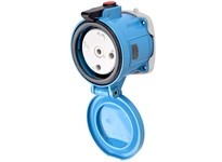 Meltric 37-64045 DS60 RECEPTACLE METAL BLUE SIZE 4 TYPE 4X IP 69 1P+N+G 60 A 277 VAC 60 Hz NO AUX