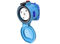Meltric 37-64163 DS60 RECEPTACLE METAL BLUE SIZE 4 TYPE 4X IP 69 3P+G 60 A 208 VAC 60 Hz NO AUX