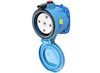 Meltric 37-64167-843 DS60 RECEPTACLE METAL BLUE SIZE 4 TYPE 4X IP 69 3P+N+G 60 A 120/208 VAC 60 Hz NO AUX PADLOCK PAWL