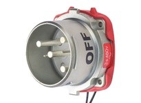 Meltric 37-68043-972 DS60 INLET METAL SIZE 4 TYPE 4X IP 69 3P+G 60 A 480 VAC 60 Hz +2 AUX