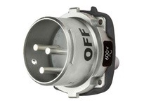 Meltric 37-68142 DS60 INLET METAL SIZE 4 TYPE 4X IP 69 2P+G 60 A 600 VAC 60 Hz NO AUX