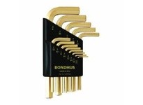 Bondhus 38237 Set 13 GoldGuard Plated Hex L-Wrenches .050-3/8" - Short | Durable Tools
