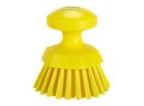 Vikan 38856 Brush Scrub Round Stiff 5" PP/PBT Yellow | Durable Cleaning Tool