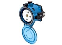 Meltric 39-24023-K14-843 DR250 RECEPTACLE METAL BLUE SIZE 6 TYPE 4X 3P+G 250 A 600 VAC 60 Hz NO AUX PADLOCK PAWL