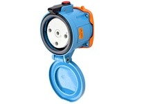 Meltric 39-64176-K07-843 DR100 RECEPTACLE METAL BLUE SIZE 4 TYPE 4X IP 69 2P+N+G 100 A 125/250 VAC 60 Hz PADLOCK PAWL