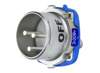 Meltric 39-68232-K16 DR100 INLET METAL SIZE 4 TYPE 4X IP 69 2P+G 100 A 208 VAC 60 Hz NO AUX