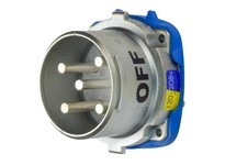 Meltric 39-68237-K16-A155 DR100 INLET METAL SIZE 4 TYPE 4X IP 69 3P+N+G 100 A 120/208 VAC 60 Hz NO AUX WITH NO LOCKOUT HOLE