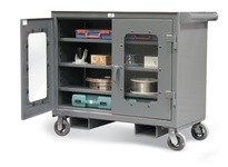 StrongHold 4-TC-LD-243-FLP Mobile Tool Cart with Clear View Doors | Durable Storage Solution
