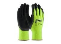 PIP G-Tek 41-1420 Black/Green Large Cold Condition Gloves - Latex Foam Palm & Fingers Coating - 10.8 in Length - 41-1420/L