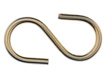 Hanson 41000 BRASS # 5 S-HOOK - 7/8'' LONG 100PK