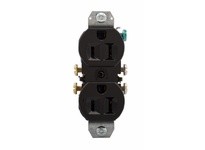 Cooper Eaton 4270BK Receptacle Duplex 15A 125V 2P3W Str W/O Ears Black