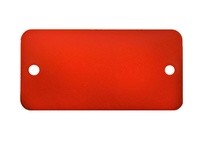 Hanson 43043 RECTANGLE TAG-ANODIZED ALUMINUM RED ROUND CORNER 1-1/2"X3" 5PK