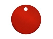 Hanson 43138 ROUND TAG-ANODIZED ALUMINUM RED 1-1/4" DIAMETER 5PK