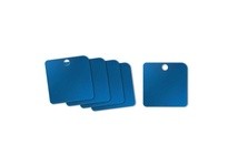 Hanson 43410 SQUARE TAG-ANODIZED ALUMINUM BLUE 1-1/2" 5PK | Durable Tags