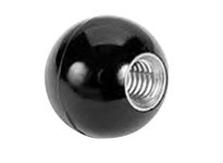 Te-Co 43607 Plastic Ball Knobs, 0.5" Thread Length, 3/8-24 Thread Size, 0.625" Diameter (D), Brass Insert, 1.375" Knob Diameter,