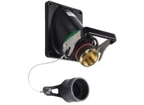 Meltric 44-4900T-P80 SP INLET/ANGLE ADAPTER POLY BLACK SIZE S IP 66/67 G 600 A 600 VAC 60 Hz +2 AUX