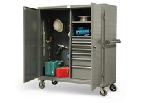 StrongHold 45-242-7/5DB-CA Mobile Job Site Cabinet with Drawers 48x24x60 2 Shelves