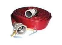 Jason Industrial 4504-2000-050CE, 2" I.D. 4504 Wine Red PVC Water Discharge Hose Assembly - Medium Duty
