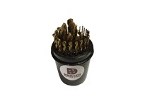 DRILLCO 450TW29 29PC TiN Tipped Drill Set 1/16-1/2 by 64ths | Durable Precision Tools