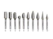 United Abrasives SAIT 45113 Double Cut (Alternate Cut) Tungsten Carbide Burs Length 1" Diameter 1/2" Shank Diameter 1/4" Type SB