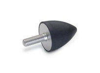 JWWINCO GN453-50-68-M10-S-55 Rubber Bumper Cone Stainless, Threaded Stud - M10